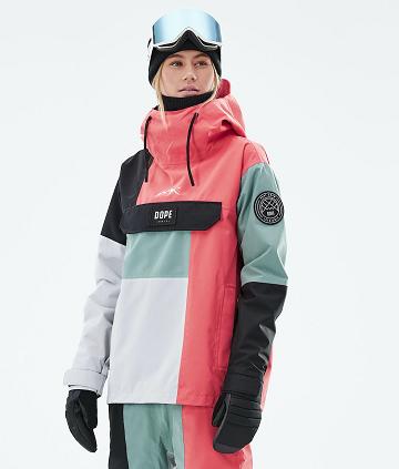 Dope Blizzard LE W Limited Edition Patchwork Snowboardjacken Damen Rot Grün | CH1628LH