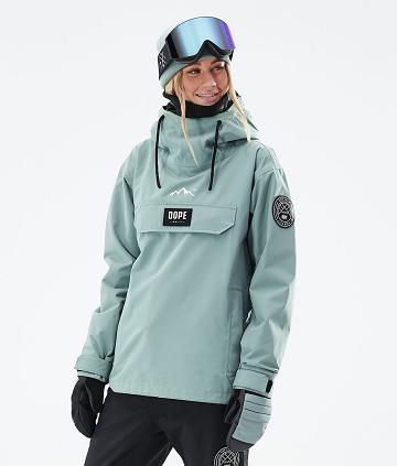 Dope Blizzard W 2021 Faded Snowboardjacken Damen Grün | CH1613RW