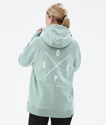 Dope Common W 2X-Up Hoodie Damen Grün | CH1240XF