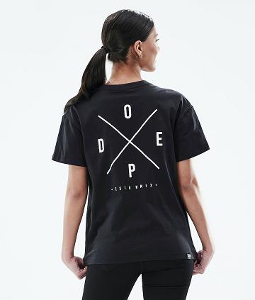 Dope Regular 2X-UP T-shirts Damen Schwarz | CH1310DN