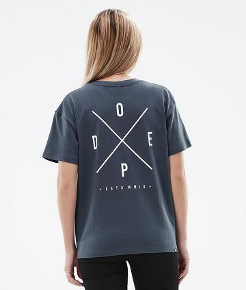 Dope Standard W 2X-Up T-shirts Damen Blau | CH1296NB