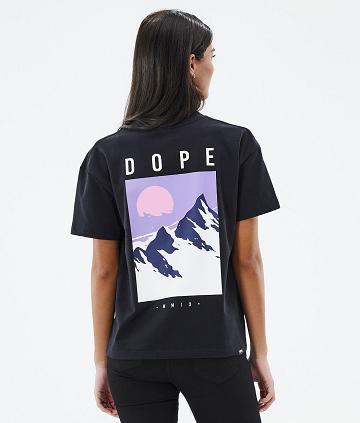 Dope Standard W Peak T-shirts Damen Schwarz | CH1295BC