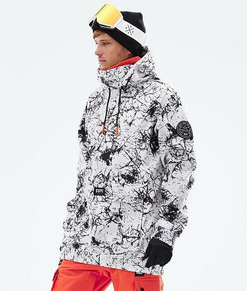 Dope Wylie Patch Snowboardjacken Herren Weiß Schwarz | CH2241IS