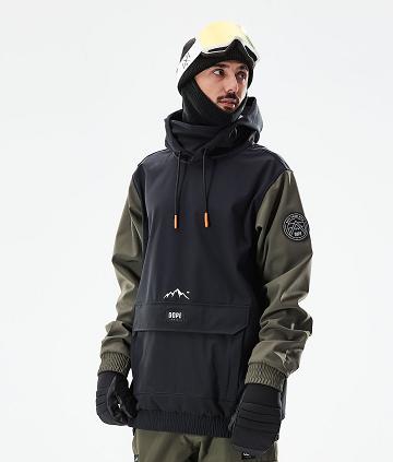 Dope Wylie Patch Snowboardjacken Herren Schwarz Grün | CH2242OR