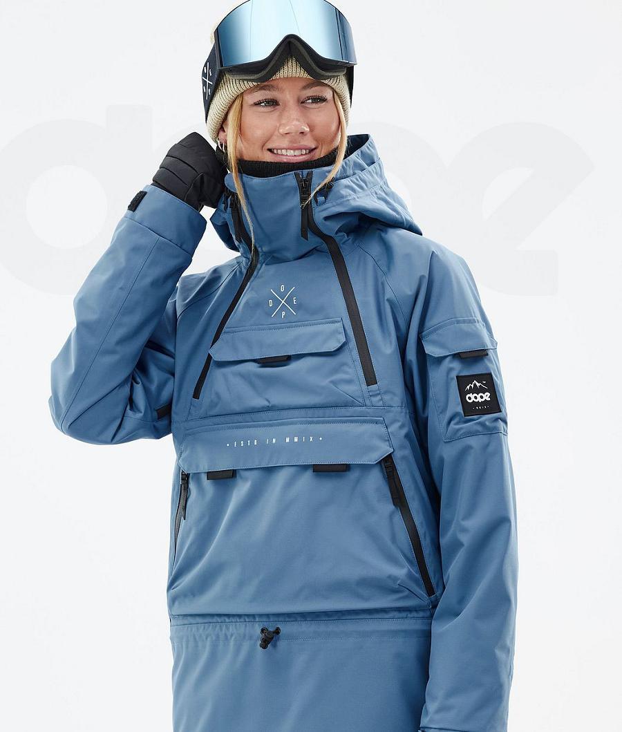 Dope Akin W Skijacken Damen Blau Grau | CH1496JJ