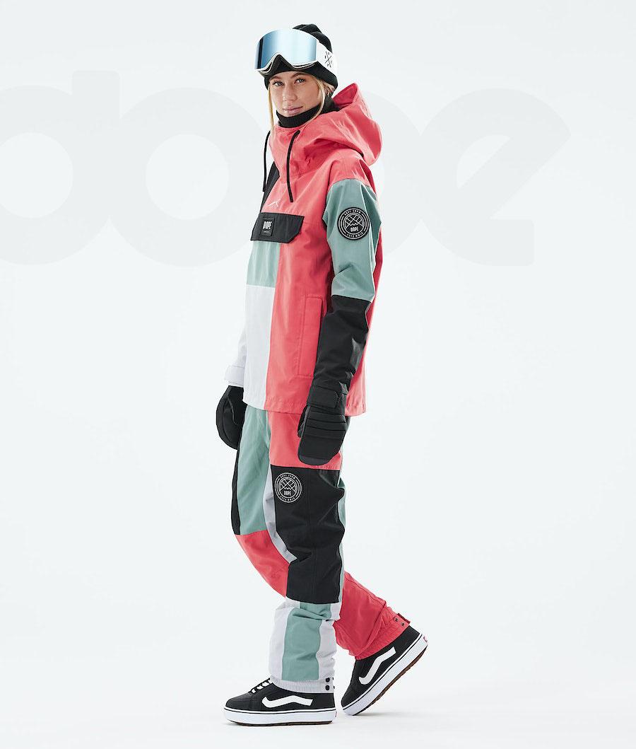 Dope Blizzard LE W Limited Edition Patchwork Snowboardjacken Damen Rot Grün | CH1628LH