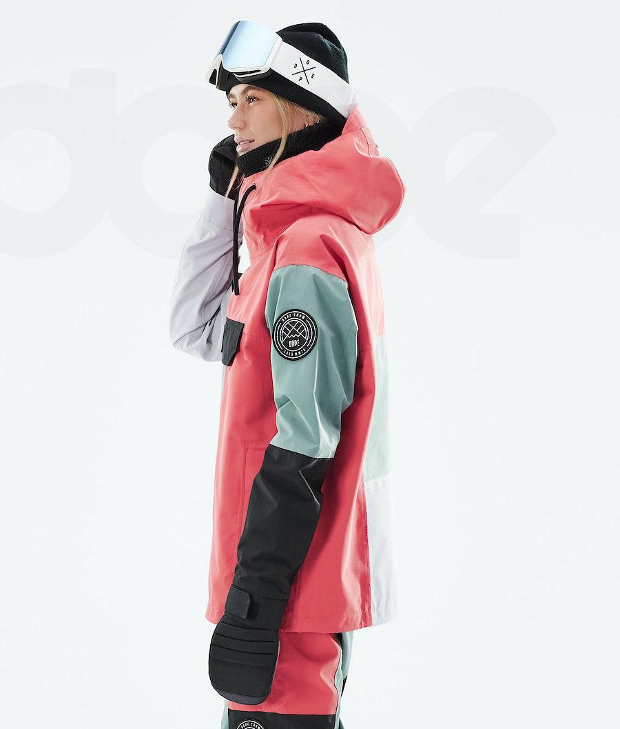 Dope Blizzard LE W Limited Edition Patchwork Snowboardjacken Damen Rot Grün | CH1628LH