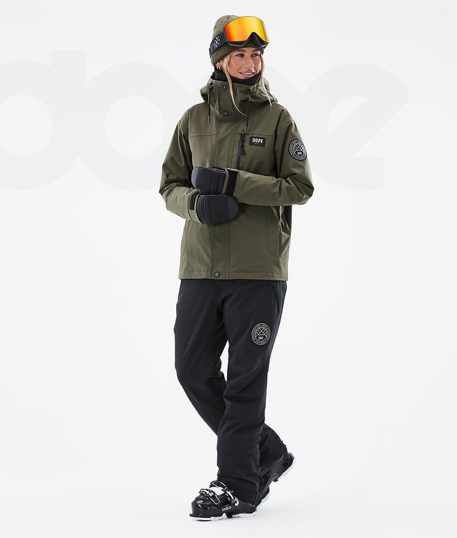 Dope Blizzard W Full Zip Skijacken Damen Olivgrün Grün | CH1436OR