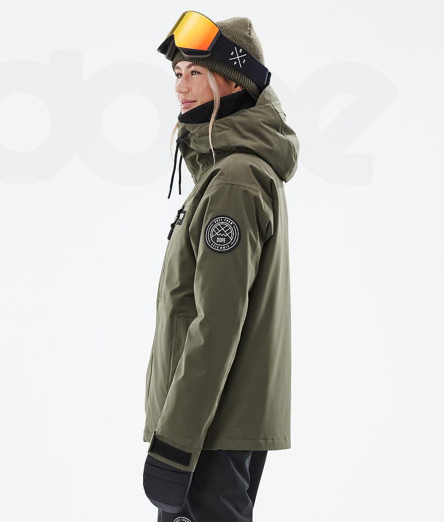 Dope Blizzard W Full Zip Skijacken Damen Olivgrün Grün | CH1436OR