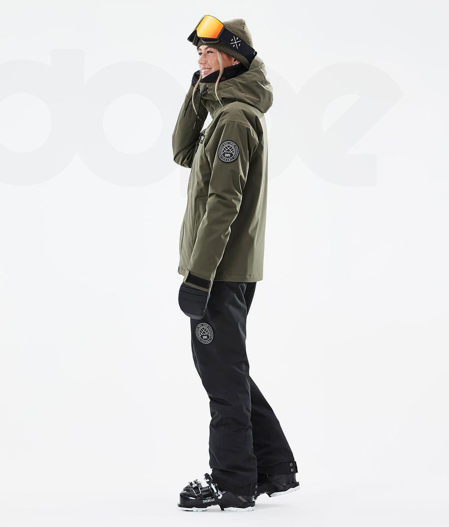 Dope Blizzard W Full Zip Skijacken Damen Olivgrün Grün | CH1436OR