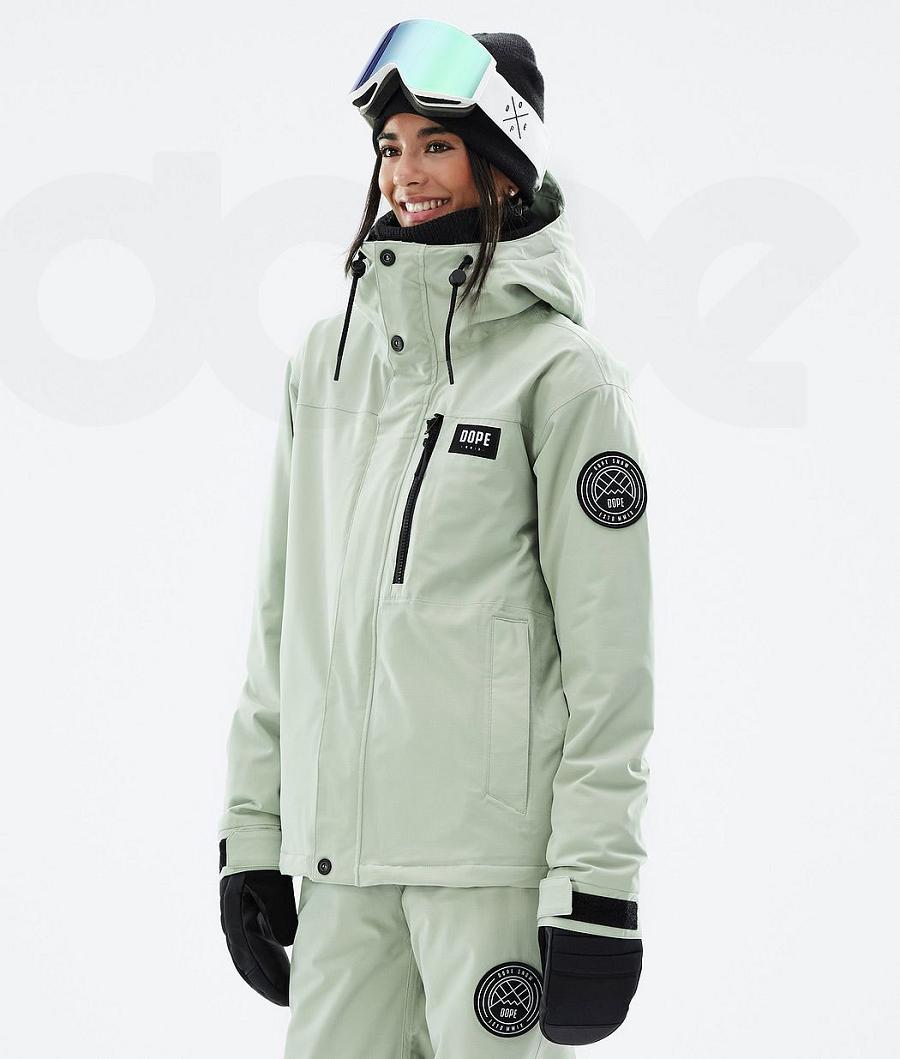 Dope Blizzard W Full Zip Soft Snowboardjacken Damen Grün | CH1601KI