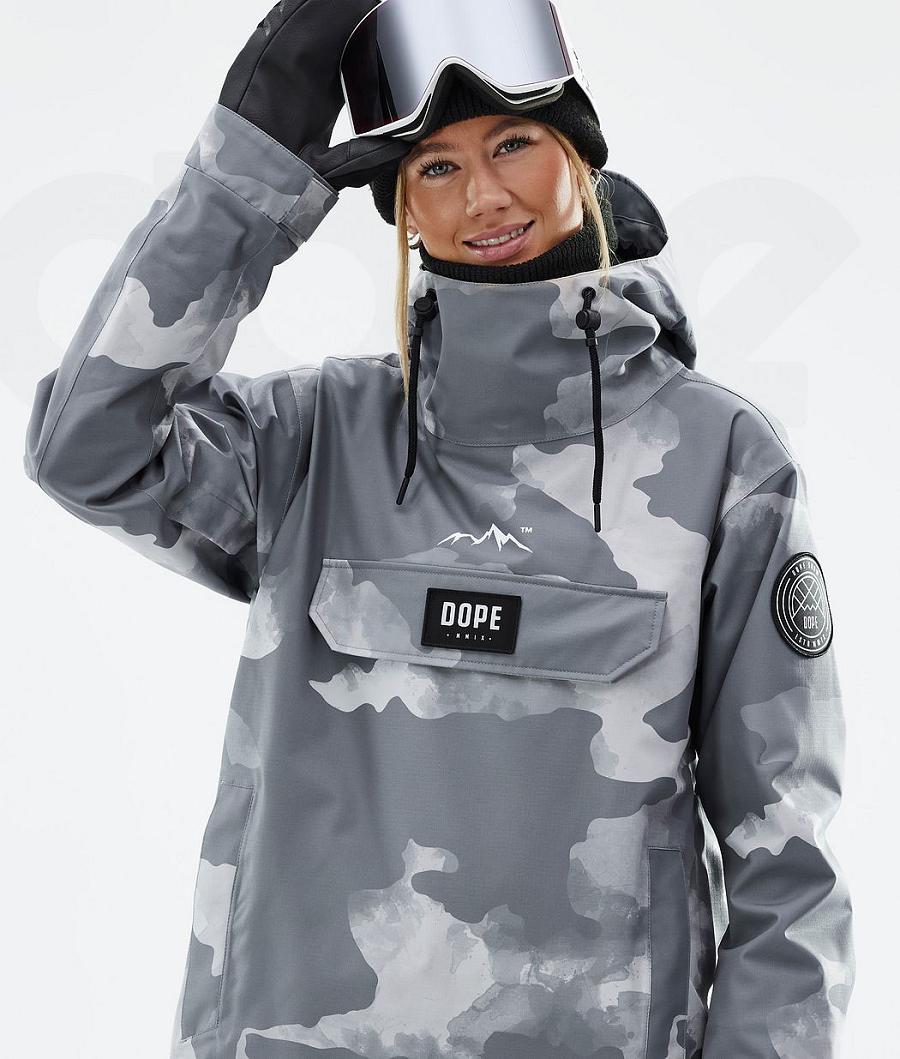 Dope Blizzard W Snowboardjacken Damen Grau Camouflage | CH1620AP