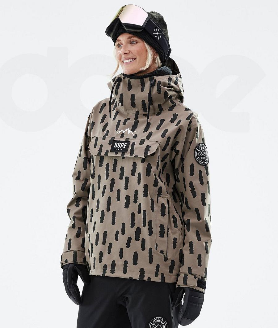 Dope Blizzard W Stripes Snowboardjacken Damen Braun | CH1594AP