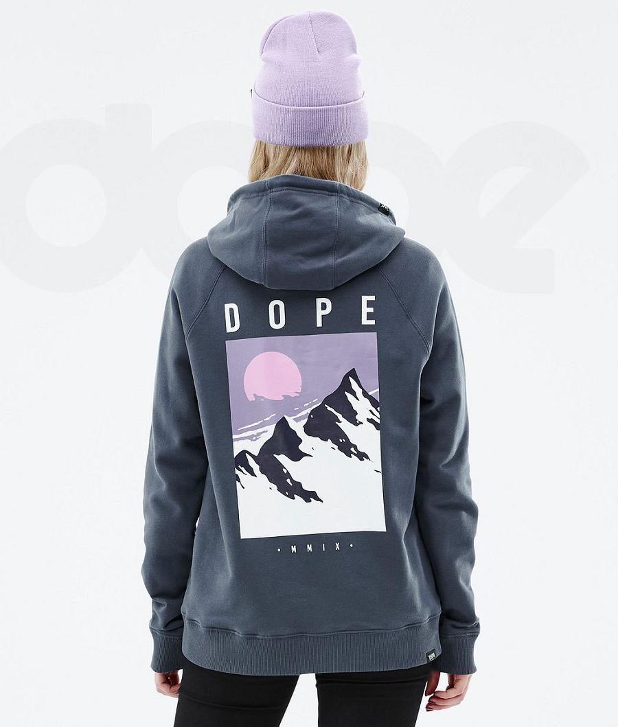 Dope Common W Peak Hoodie Damen Blau | CH1238LH