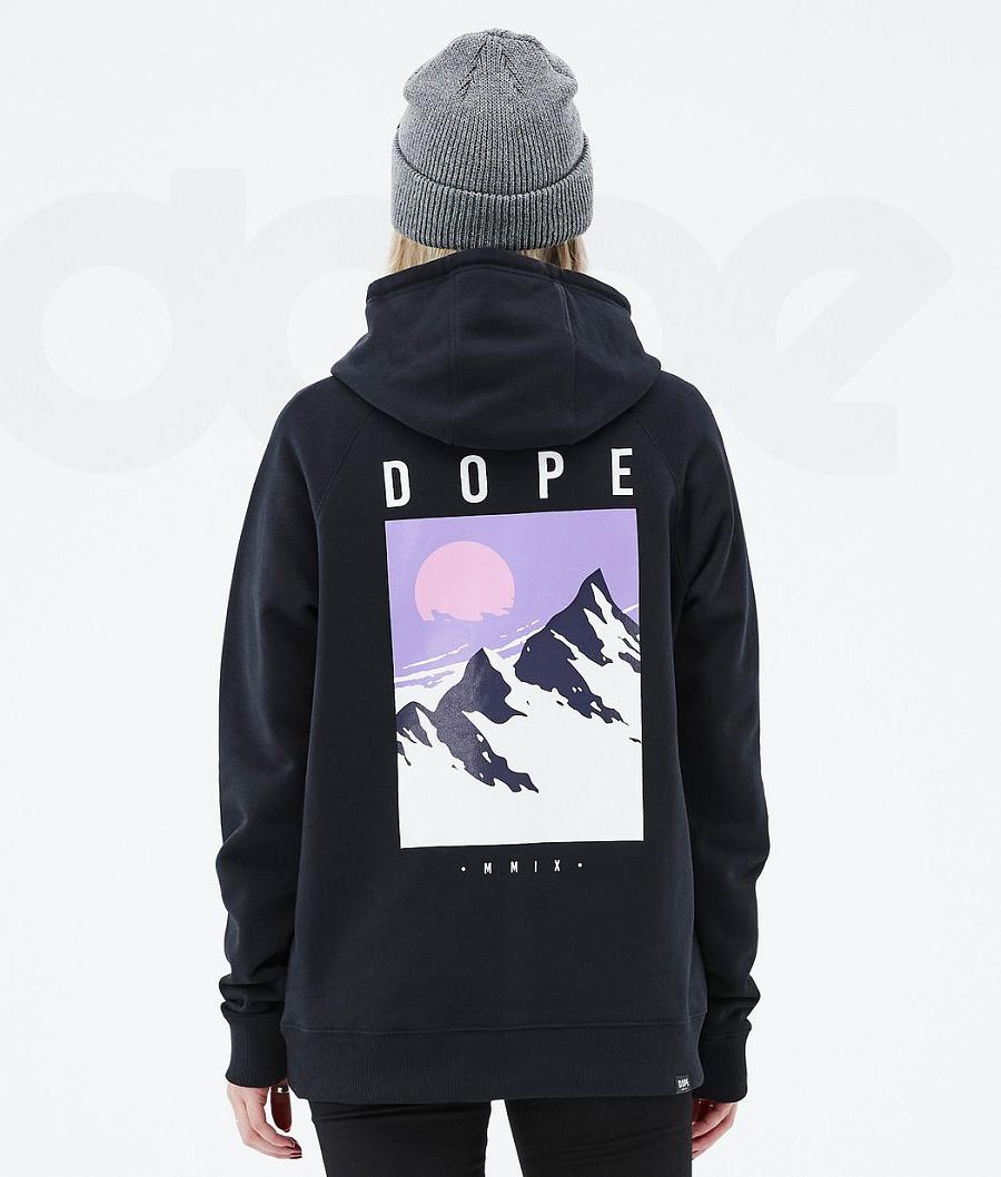 Dope Common W Peak Hoodie Damen Schwarz | CH1237KI