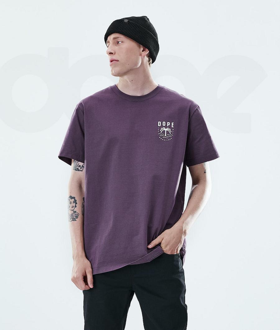 Dope Daily Palm T-shirts Herren Lila | CH2089SO