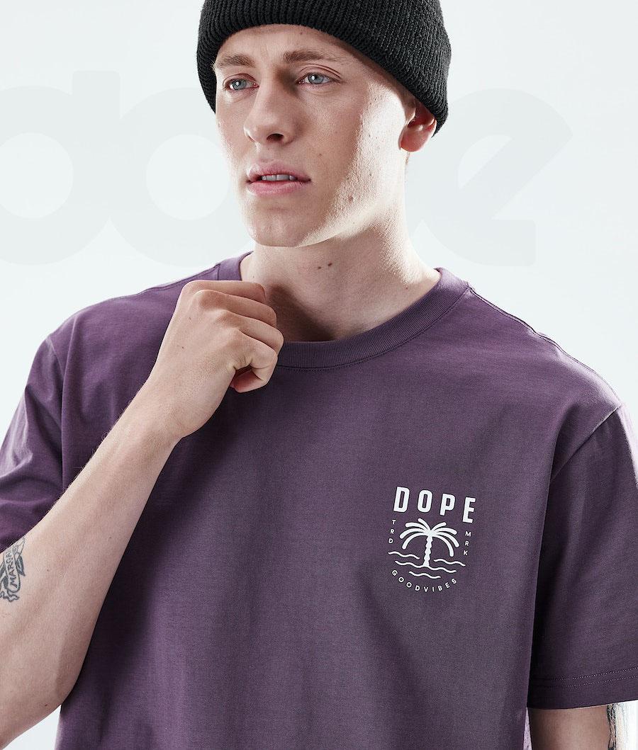 Dope Daily Palm T-shirts Herren Lila | CH2089SO