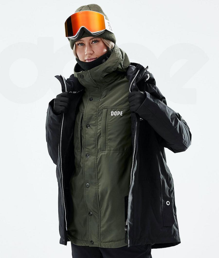 Dope Insulated W Skijacken Damen Olivgrün Grün | CH1414DN