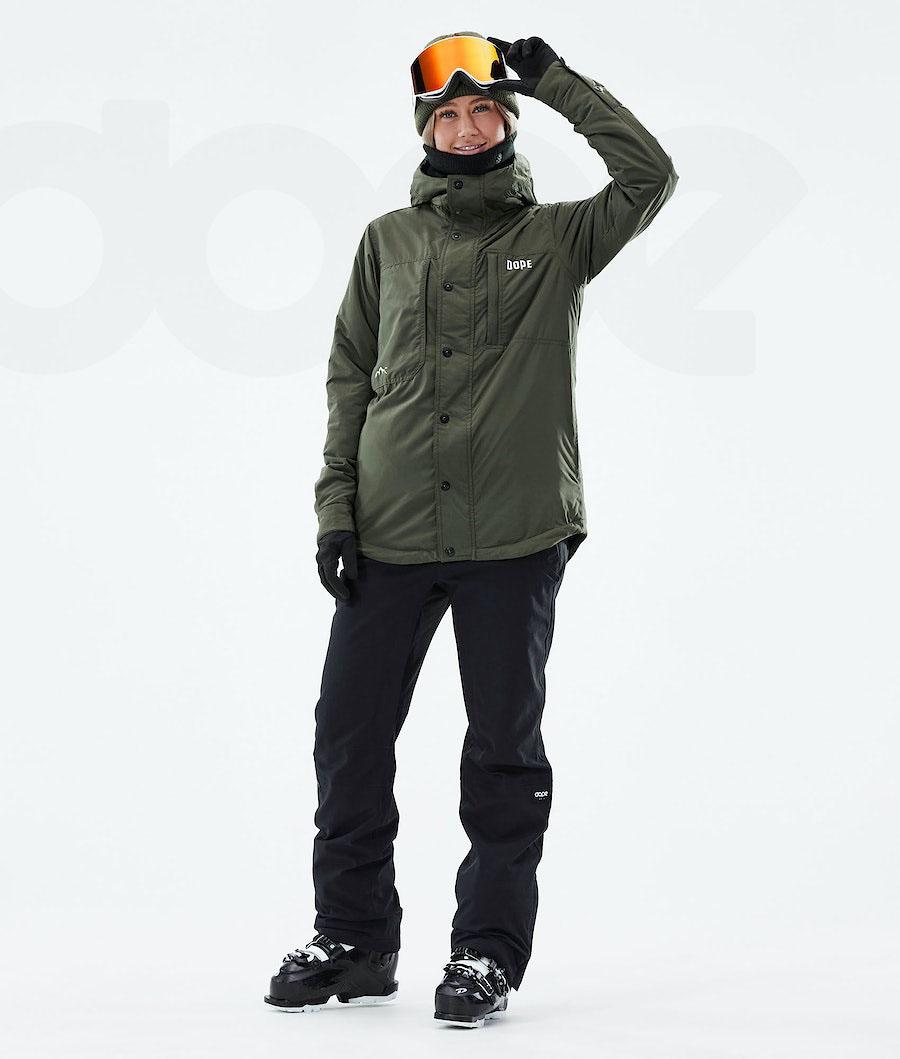 Dope Insulated W Skijacken Damen Olivgrün Grün | CH1414DN