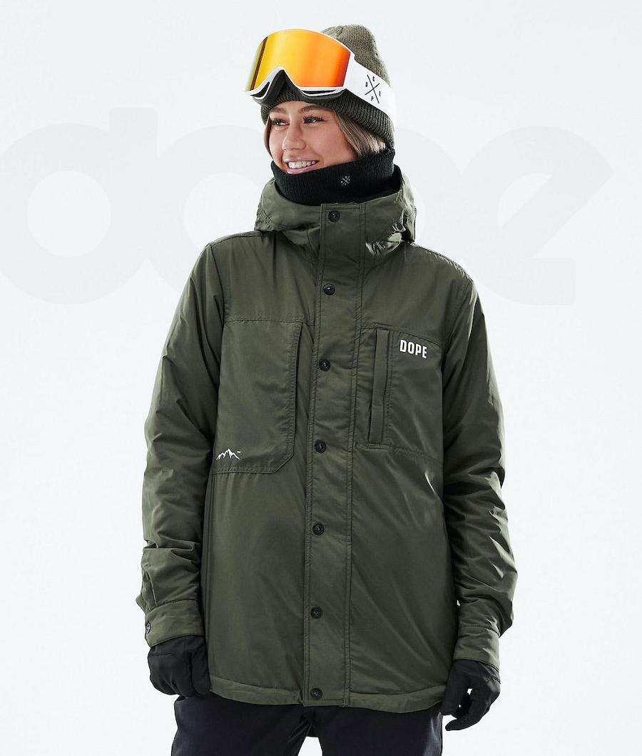 Dope Insulated W Skijacken Damen Olivgrün Grün | CH1414DN