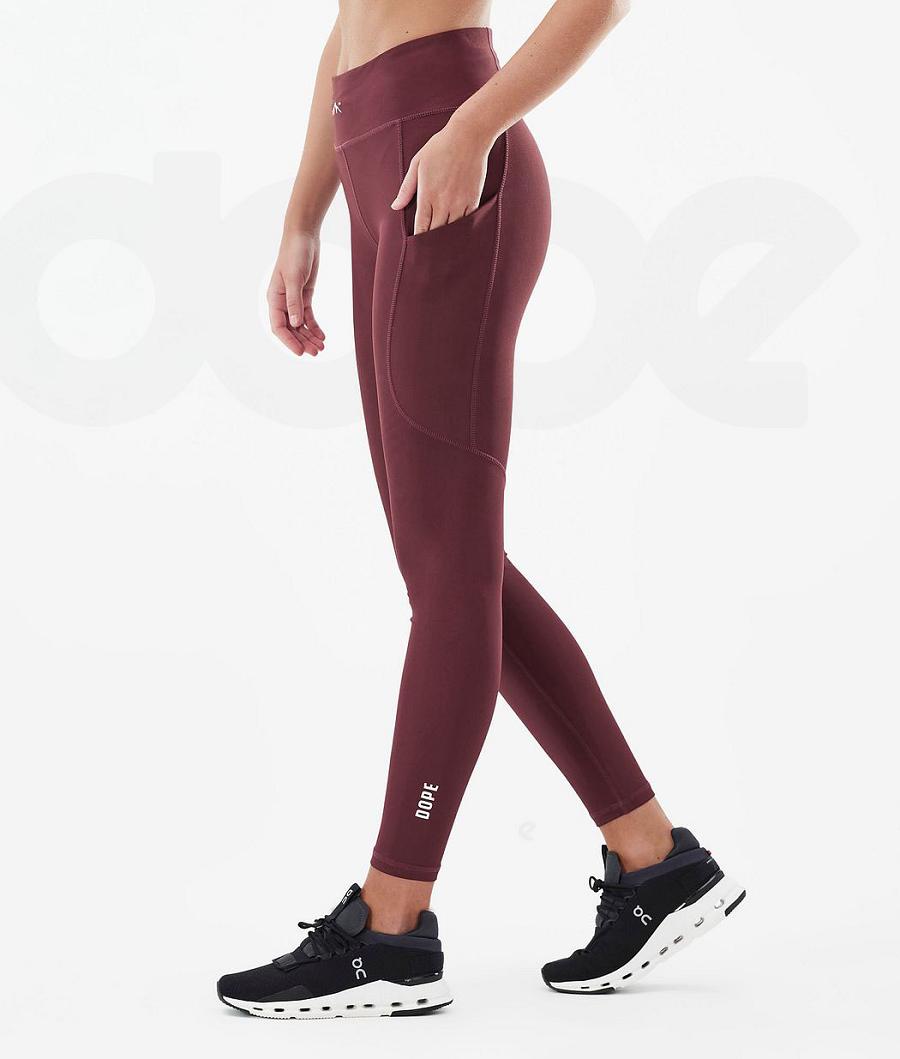 Dope Lofty Tech Burgundy Leggings Damen Bordeaux | CH1265ZG