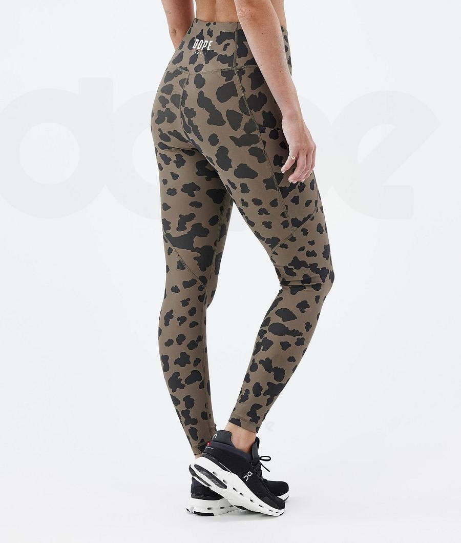 Dope Lofty Tech Dots Leggings Damen Braun | CH1262JJ