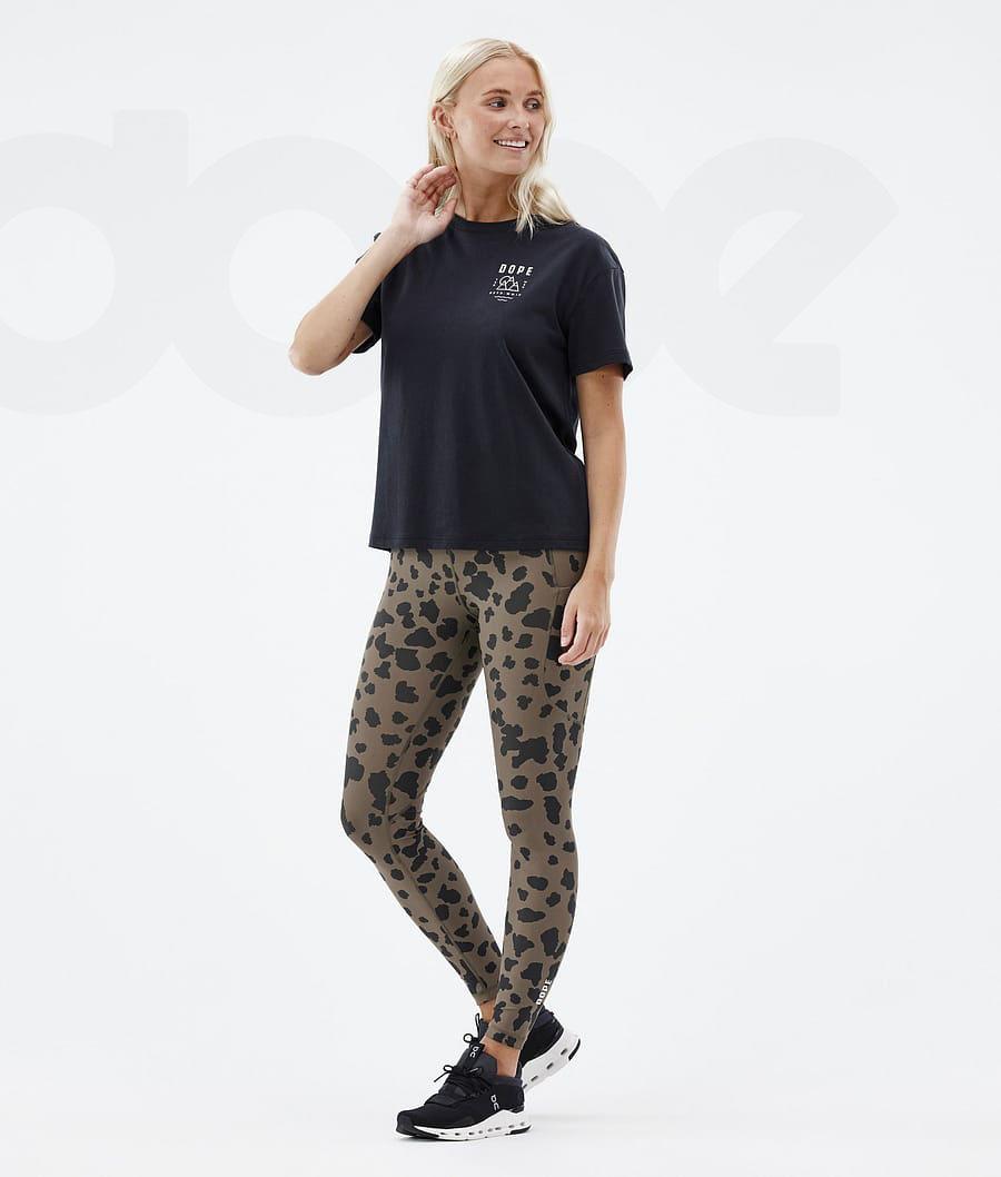 Dope Lofty Tech Dots Leggings Damen Braun | CH1262JJ