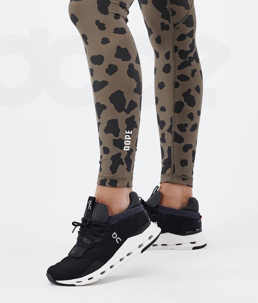 Dope Lofty Tech Dots Leggings Damen Braun | CH1262JJ