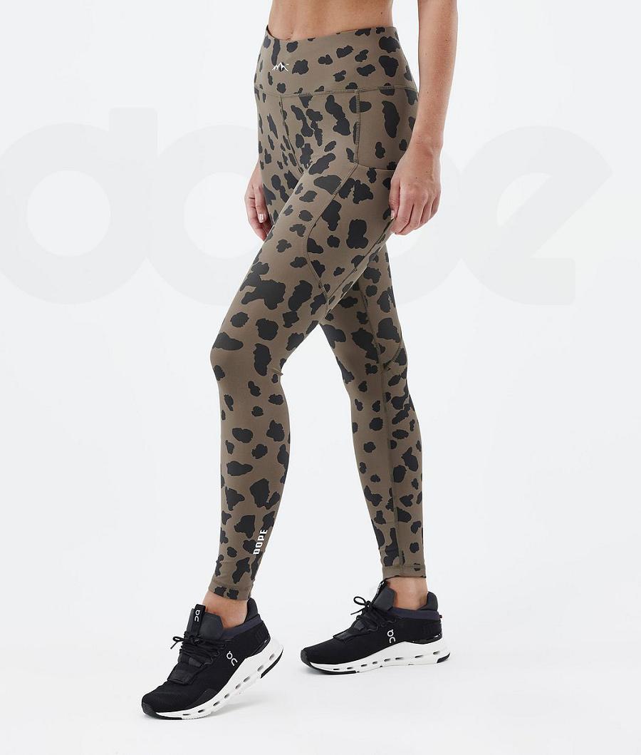 Dope Lofty Tech Dots Leggings Damen Braun | CH1262JJ