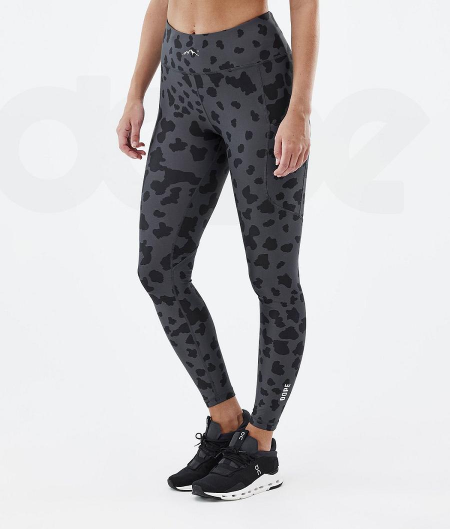 Dope Lofty Tech Dots Leggings Damen Schwarz | CH1263KI