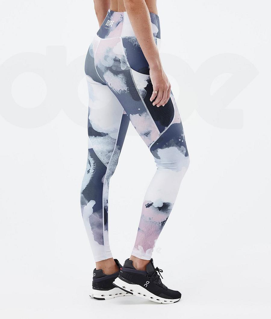 Dope Lofty Tech Leggings Damen Blau Mehrfarbig | CH1271MA