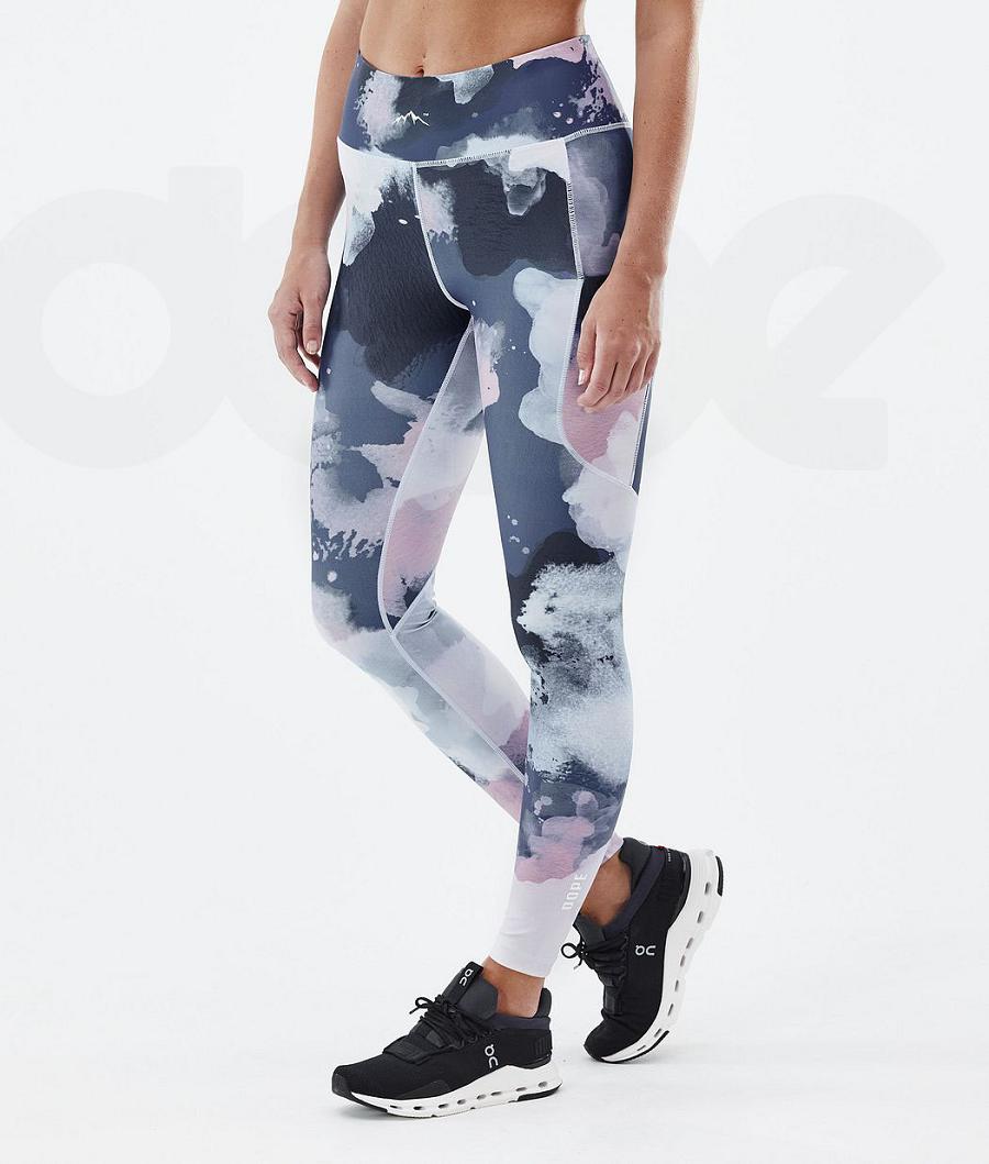 Dope Lofty Tech Leggings Damen Blau Mehrfarbig | CH1271MA