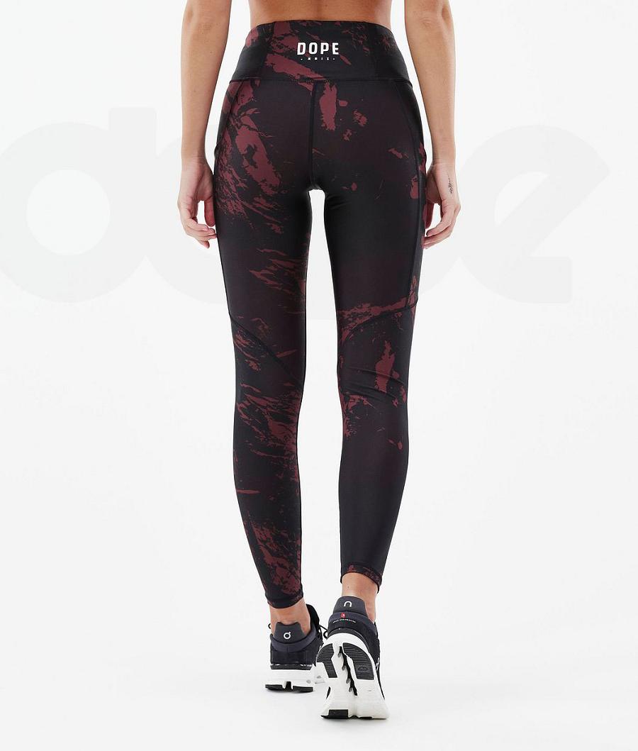 Dope Lofty Tech Paint Leggings Damen Bordeaux | CH1261HK