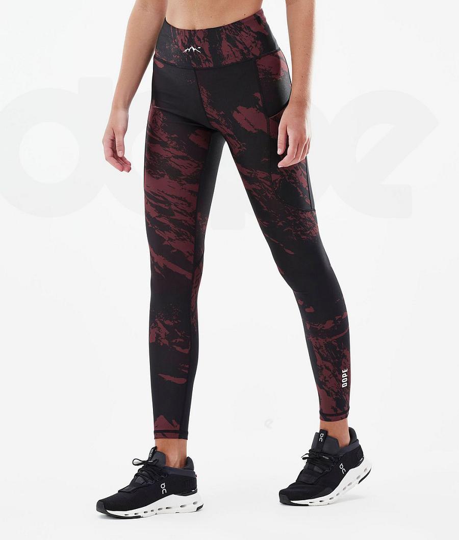 Dope Lofty Tech Paint Leggings Damen Bordeaux | CH1261HK