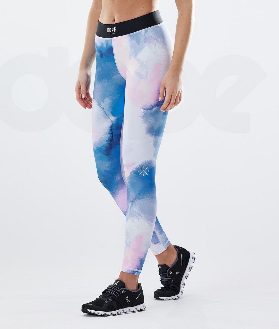 Dope Razor W Leggings Damen Weiß Mehrfarbig | CH1245MA