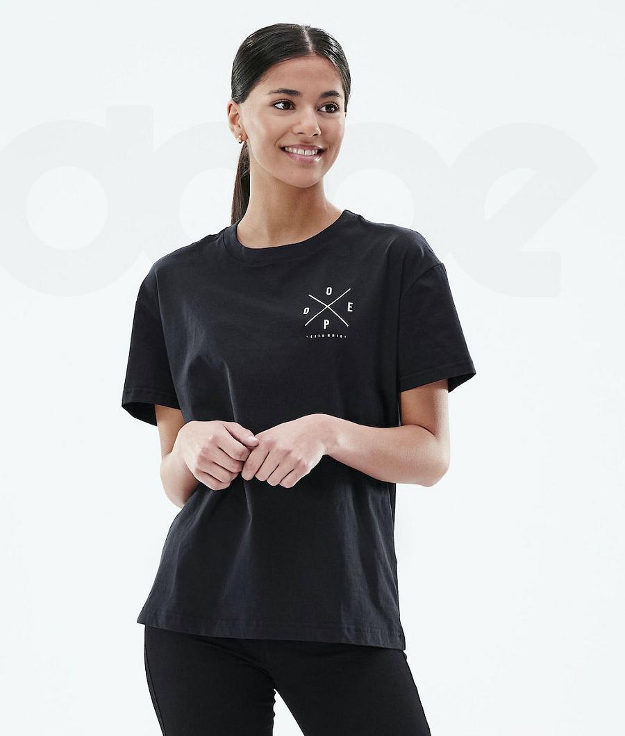 Dope Regular 2X-UP T-shirts Damen Schwarz | CH1310DN