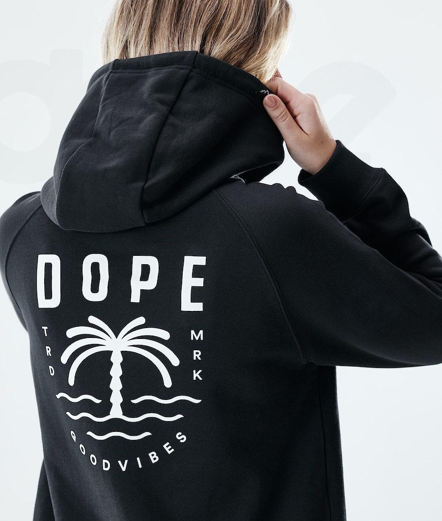 Dope Regular Palm Hoodie Damen Schwarz | CH1221WY