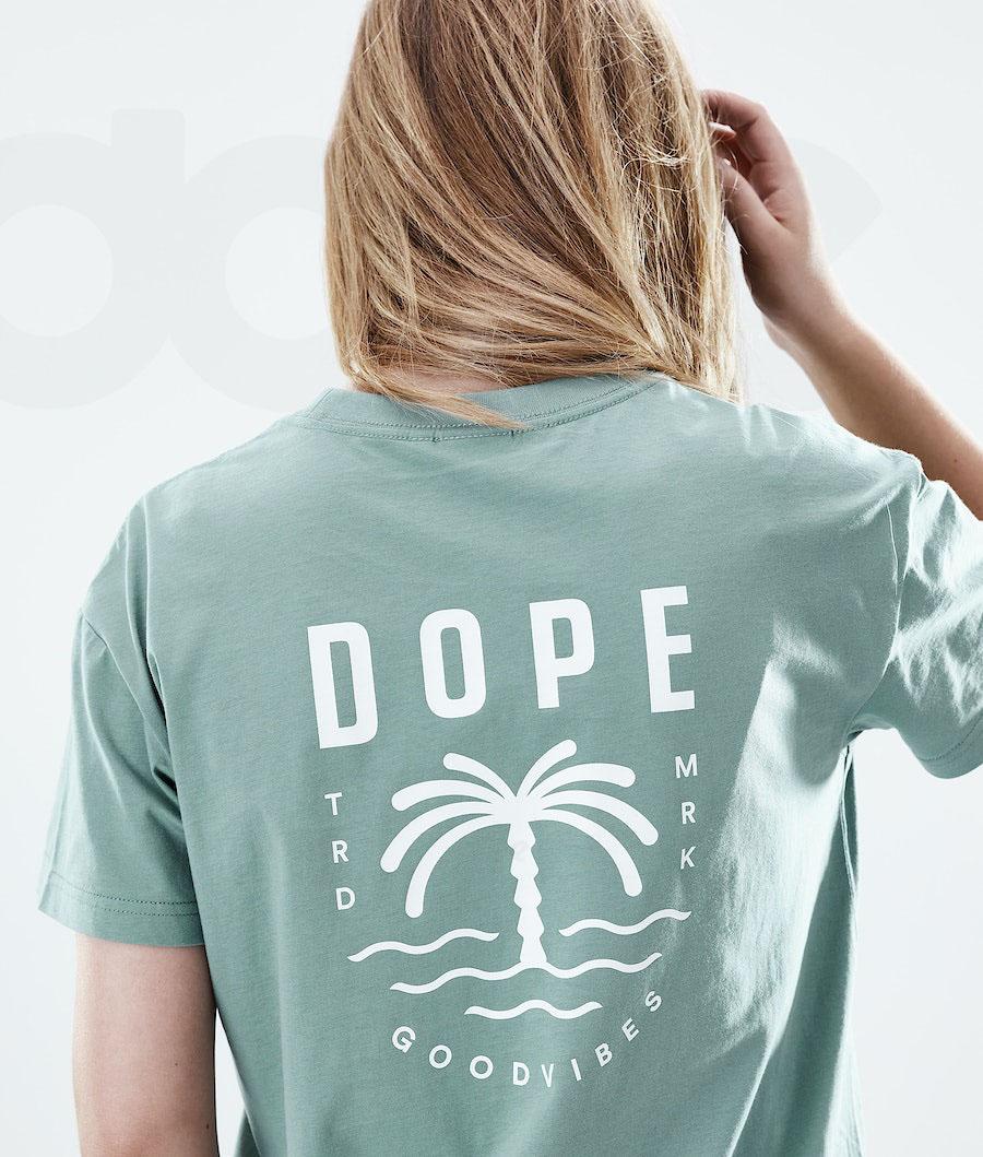 Dope Regular Palm T-shirts Damen Grün | CH1307PQ