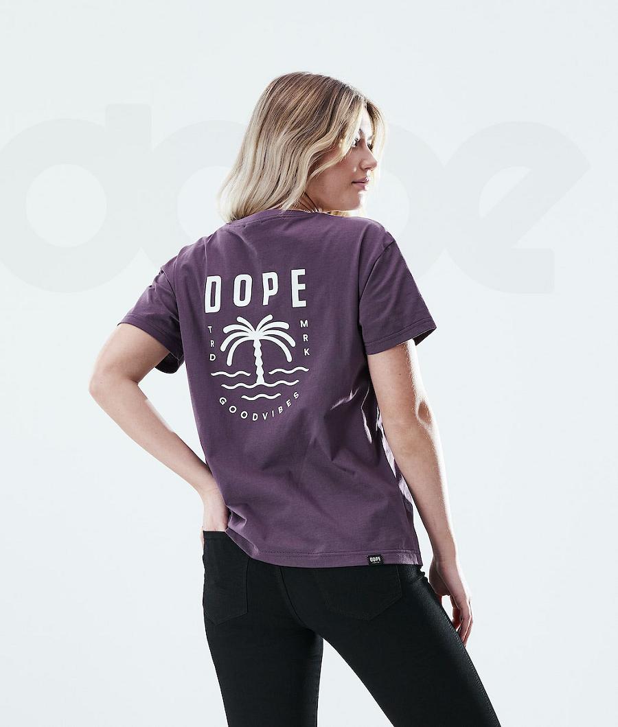 Dope Regular Palm T-shirts Damen Lila | CH1306OR