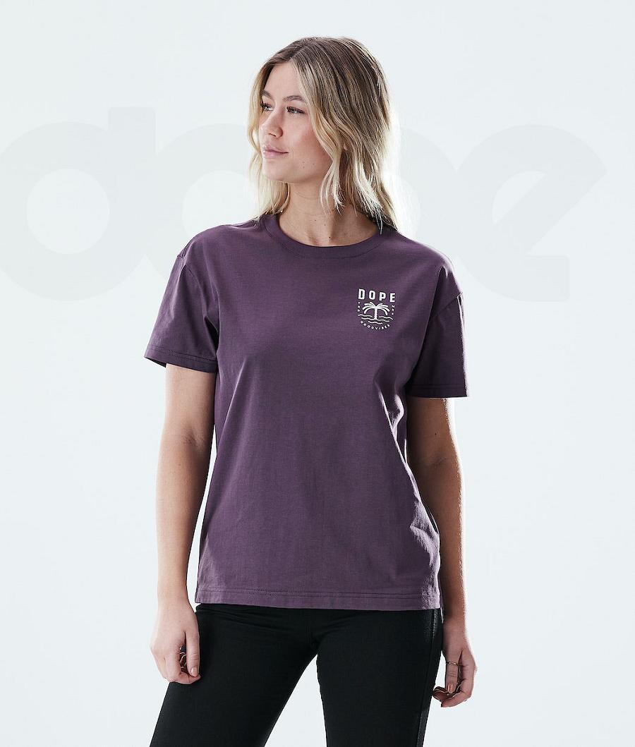 Dope Regular Palm T-shirts Damen Lila | CH1306OR