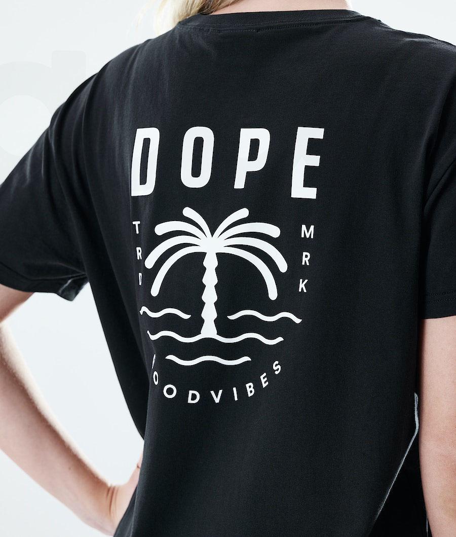 Dope Regular Palm T-shirts Damen Schwarz | CH1305IS