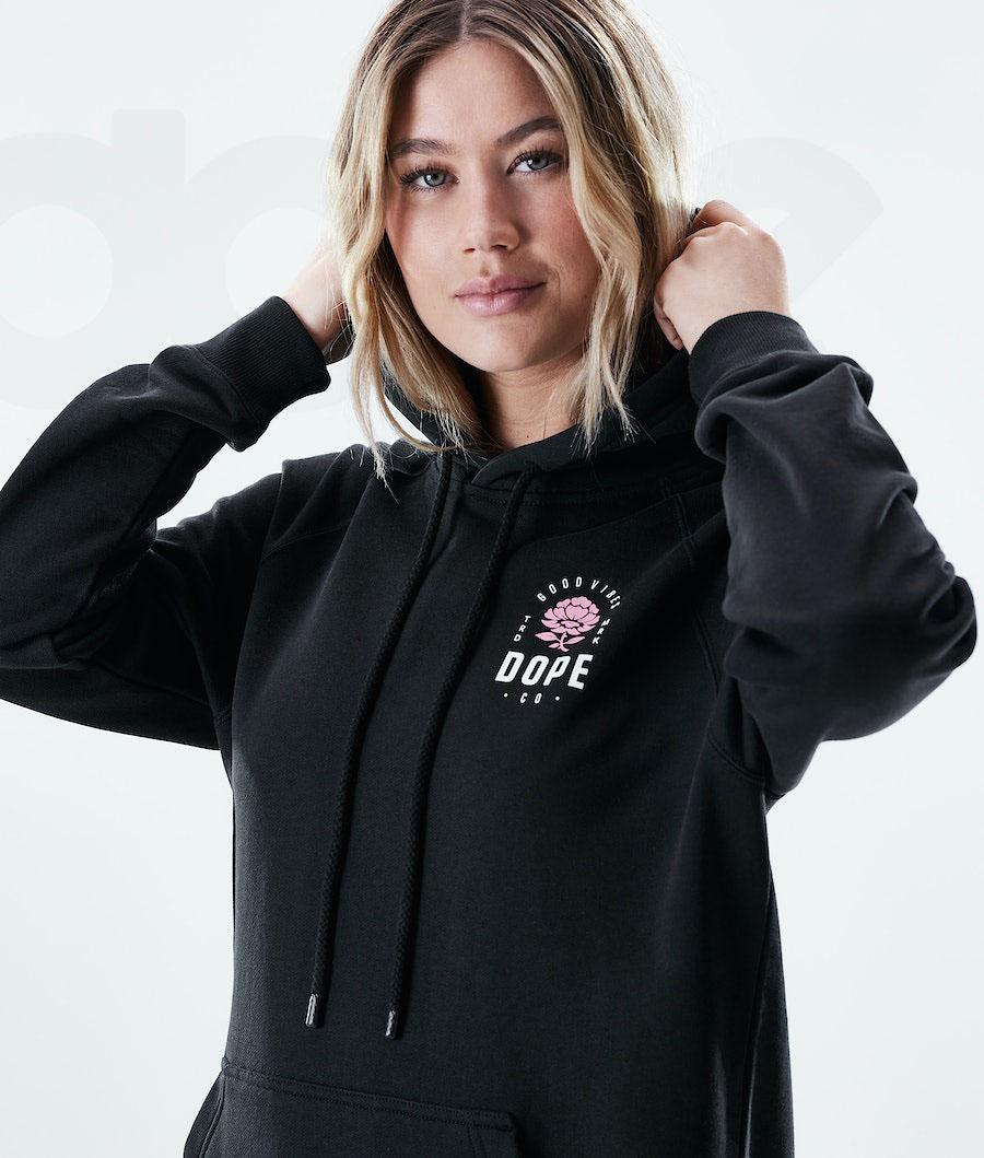 Dope Regular Rose Hoodie Damen Rosa Schwarz | CH1218NB