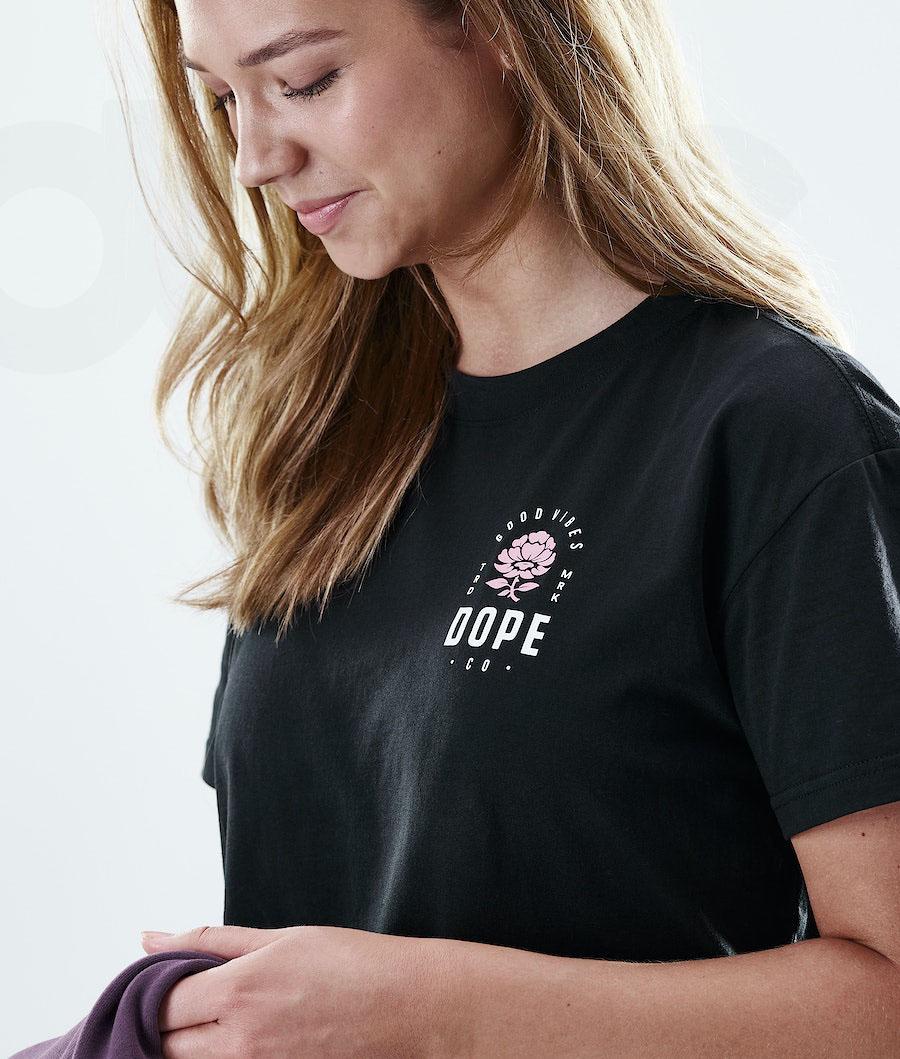 Dope Regular Rose T-shirts Damen Schwarz | CH1300EX