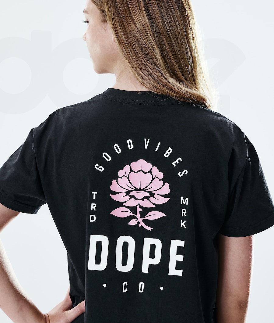 Dope Regular Rose T-shirts Damen Schwarz | CH1300EX