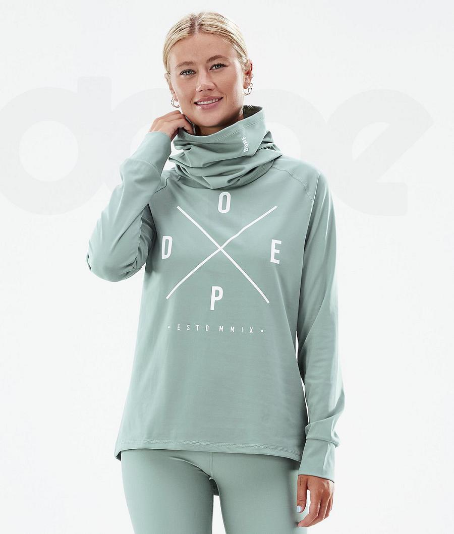 Dope Snuggle W 2X-Up Faded Funktionsshirt Damen Grün | CH1172TV