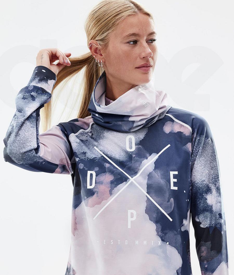 Dope Snuggle W 2X-Up Funktionsshirt Damen Rosa Blau | CH1180DN