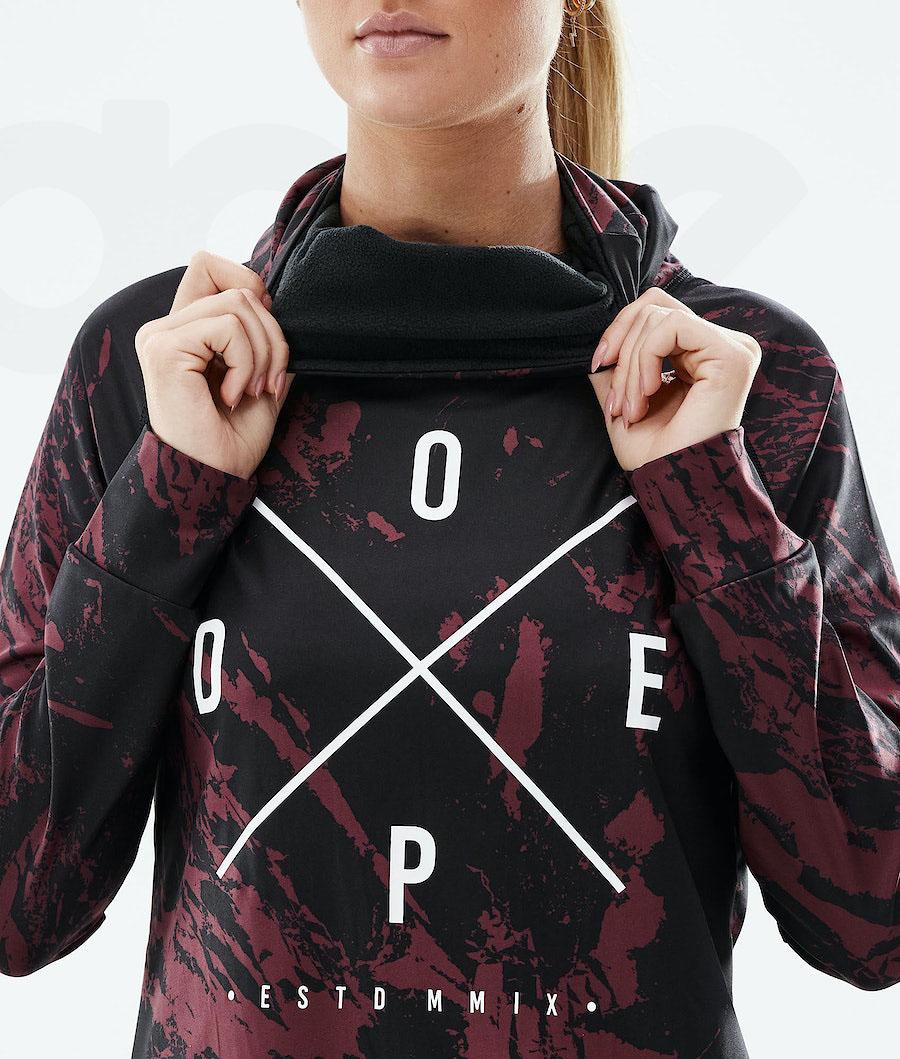 Dope Snuggle W 2X-Up Paint Funktionsshirt Damen Bordeaux | CH1170EX