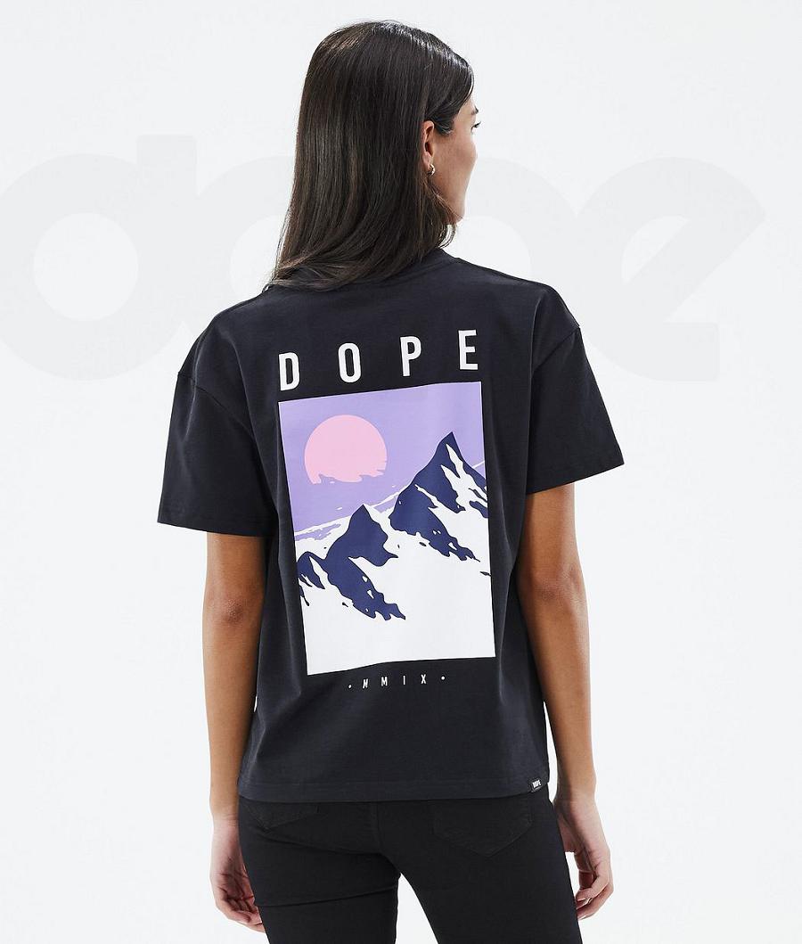 Dope Standard W Peak T-shirts Damen Schwarz | CH1295BC