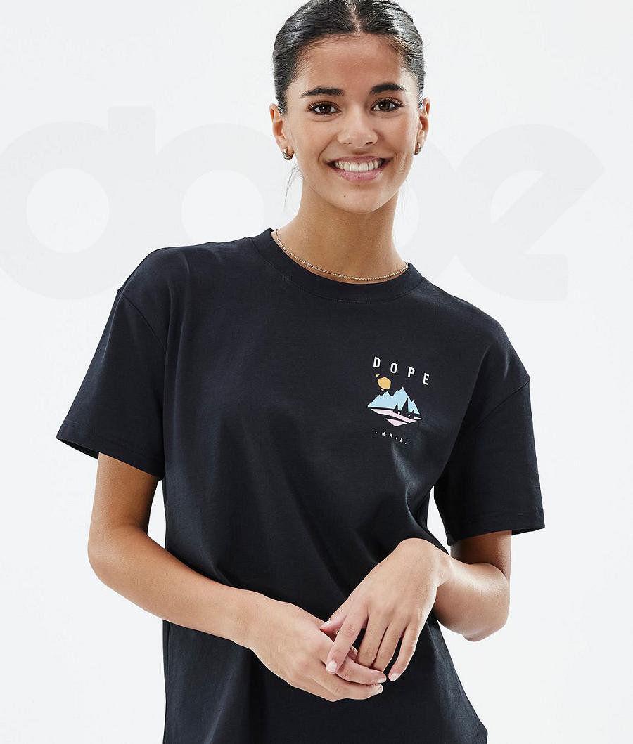 Dope Standard W Pine T-shirts Damen Schwarz | CH1292XF