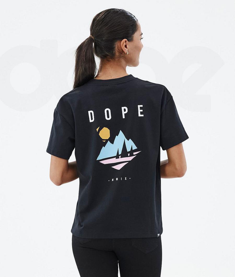 Dope Standard W Pine T-shirts Damen Schwarz | CH1292XF